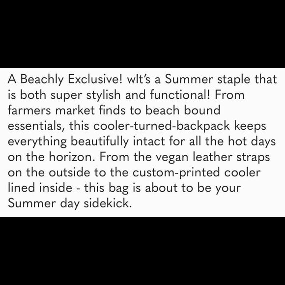 NWT BEACHLY Palms Shorebreak Picnic Cooler Market Tropical Beach Bag